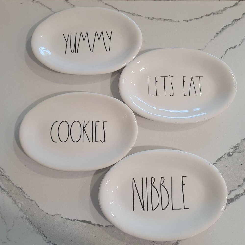 Rae Dunn Holiday plates Christmas Thanksgiving cookie nibble yummy let's eat